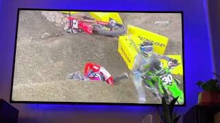 Vince Friese A2 Supercross gets drilled in head in whoops by Joe Shimoda [upl. by Dyoll]