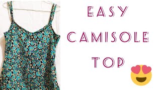 how to make camisole topDIY spaghetti strap tank topstrap top cutting and stitching [upl. by Oirotciv]