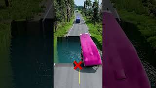 Bus vs huge water pit 28  carsvsrpothole beamngpotholes massivepotholes deepwaterbeamngdrive [upl. by Irpak]