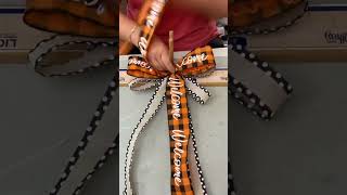 How to make a FALL WREATH BOW  RIBBON BOW TUTORIAL  DIY Fall Multi Ribbon Bow bowmaking 🍂 [upl. by Neall64]