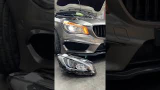 CLA45 old xenon modified new full LED headlights [upl. by Quigley]