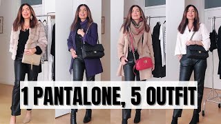 COME ABBINARE I PANTALONI DI PELLE O ECOPELLE 1 PANTALONE TANTI OUTFIT [upl. by Jaunita]