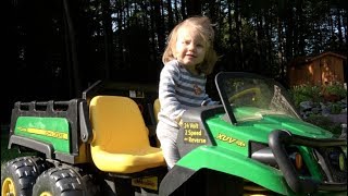 LITTLE SISTER LOVES JOHN DEERE GATOR FOR KIDS [upl. by Doykos]