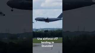 C17 landing in Stansted Airport c17 planespotting Stansted [upl. by Meuser]