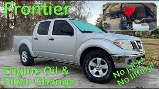 Nissan Frontier Oil Change 2005  2019  No Jack Required [upl. by Bellda]