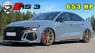 653HP AUDI RS3 MTM 8Y  REVIEW on AUTOBAHN [upl. by Lalise]