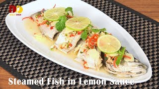 Steamed Fish in Lemon Sauce  Thai Food  Plakapong Nung Manao  ปลากะพงนึ่งมะนาว [upl. by Airamana]