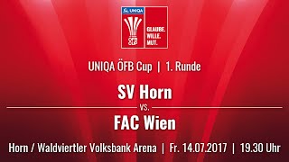 14072017  1930 Uhr SV Horn HOR vs FAC Wien FAC  Livestream [upl. by Yrallam]