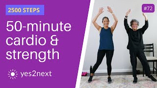 50 Minute Cardio amp Strength Workout  Get 2500 steps amp build muscle  Seniors beginners [upl. by Maisey]