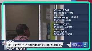 Early voting numbers for Tampa Bayarea counties [upl. by Judie]