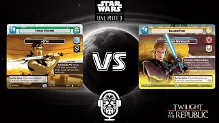 Star Wars Unlimited BO3 gameplay Qira mando vs Anakin astucia [upl. by Millhon]