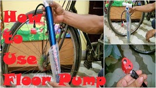 How To Use Floor Pump To Inflate Or Blow Up a Bicycle Tire  Easy Affordable Pump for Bicycle [upl. by Allehcram593]