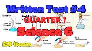 WRITTEN TEST 4 SCIENCE 6 QUARTER 1 METHODS OF SEPARATING MIXTURES [upl. by Ainek]