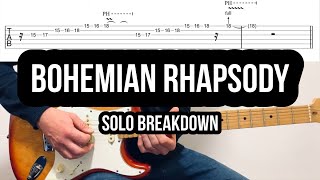 Queen Bohemian Rhapsody  guitar solo breakdown with TAB [upl. by Lowe]