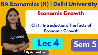 Lec 4  Economic Growth amp Business Cycles  Facts of Economic Growth  BAH Economics Sem 5 DU [upl. by Ennasus]