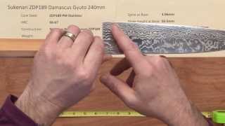 Sukenari Damascus ZDP189 Gyuto 240 Quick Look [upl. by Olrak]