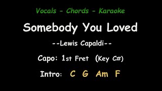 Somebody You Loved  Vocals Chords Karaoke [upl. by Aihseuqram]