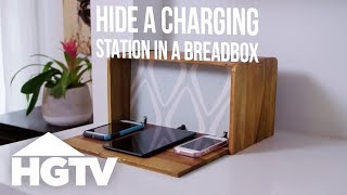 DIY Breadbox Charging Station  HGTV [upl. by Las]