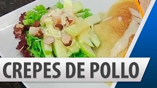 Crepes de Pollo con Champiñones  Recetas de cocina [upl. by Glogau577]