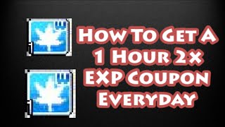 Maplestory  How To Get Your Free 2x EXP Coupon Everyday [upl. by Ardnoed]