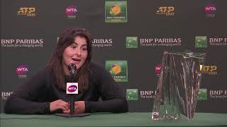 Bianca Andreescu Finals PostMatch Press Conference [upl. by Ahsinnod211]