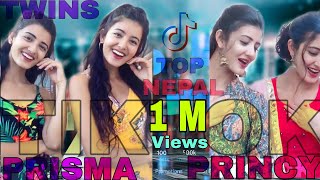 Twins sister Prisma and Princy Khatiwada  All new collection of tiktok musically [upl. by Churchill]