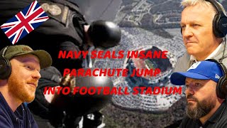 Navy SEALS Insane Parachute Jump into Football Stadium REACTION  OFFICE BLOKES REACT [upl. by Scottie]