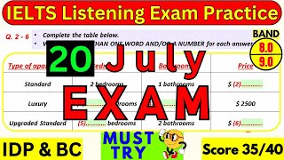 20 July amp 27 July 2024 IELTS Listening Test With Answers  IELTS  IDP amp BC [upl. by Burman133]