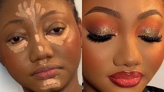 CLASSIC GOLD GLITTER MAKEUP TUTORIAL  How to apply glitter eyeshadow for beginners [upl. by Allimaj283]