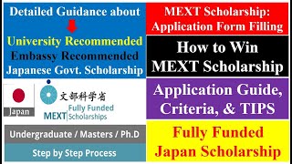 How to Fill out MEXT Scholarship Application Form  Fully Funded Japan Scholarship  English Guide [upl. by Thaddus]