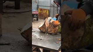 Strong wood splitter woodsplitting woodworking [upl. by Llewoh763]