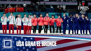 USA gana la medalla de bronce en gimnasia por equipos  Juegos Olímpicos París 2024 [upl. by Badr]