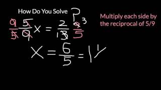 Solve a Fraction Equation 59 x  23 [upl. by Ellevehc]