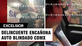 Encañona a automovilista en centro de la CDMX coche estaba blindado [upl. by Nelson]