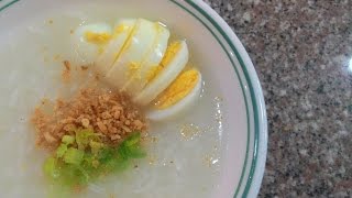 How To Cook The Perfect Congee or Lugaw with boiled eggs on top [upl. by Yvel]