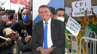 Bolsonaro é recebido em BH com manifestações  AFP [upl. by Abigale292]