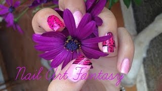 Nail art Tutorial 10 • pink shock cross with animalier design [upl. by Arbuckle]