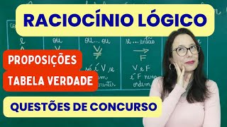 RACIOCÍNIO LÓGICO  CONECTIVOS LÓGICOS E TABELA VERDADE  Professora Angela Matemática [upl. by Aicissej961]