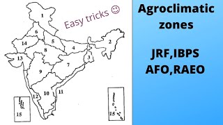 Agro climatic zones of india explained for IBPSAFONABARDJRF and other exams [upl. by Nawuq440]