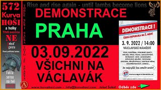 DEMONSTRACE PRAHA 03092022 VŠICHNI NA VÁCLAVÁK ČESKÁ REPUBLIKA NA 1 MÍSTĚ [upl. by Enwahs]