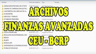 FINANZAS AVANZADAS BCRP CURSO CEU CURSO EXTENSION UNIVERSITARIA [upl. by Christmann]