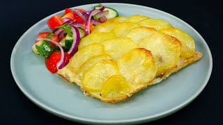 Рыба в картофельной чешуе в духовке Простой вкусный и лёгкий ужин Fish with potatoes in the oven [upl. by Nosna]