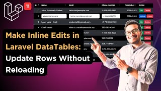 Make Inline Edits in Laravel DataTables Update Rows Without Reloading  Yajra DataTables [upl. by Aihgn]