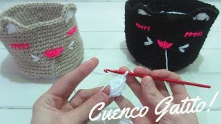 Cuencos Ovilleros o Cestos Gatito a Crochet  Paso a Paso [upl. by Rehposirhc437]