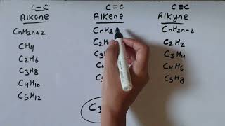 Trick to identify alkane alkene alkyne  Alkane  Alkene  Alkyne  general formula [upl. by Acirt]