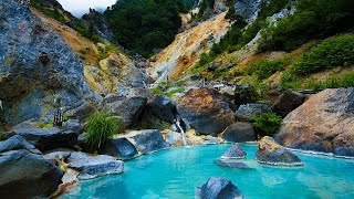 Spectacular hot spring in volcanic crator  Ubayu Onsen Masugataya  Yonezawa Yamagata JAPAN Vlog [upl. by Yacano856]