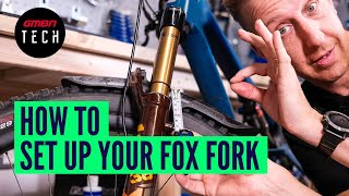 How To Set Up A Fox Suspension Mountain Bike Fork  MTB Suspension Set Up [upl. by Mehalick11]