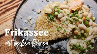 Veganes BohnenFrikassee mit knusprigem Pfannenreis [upl. by Ennairda]