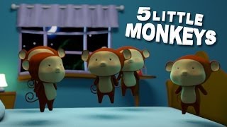 Five Little Monkeys Jumping on the Bed Nursery Rhyme Kid Song [upl. by Odnanref]