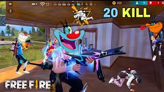 Oggy jack ne 20 kill किया 😱  free fire oggy gameplay  oggy and the cockroaches  free fire oggy [upl. by Odlavso]